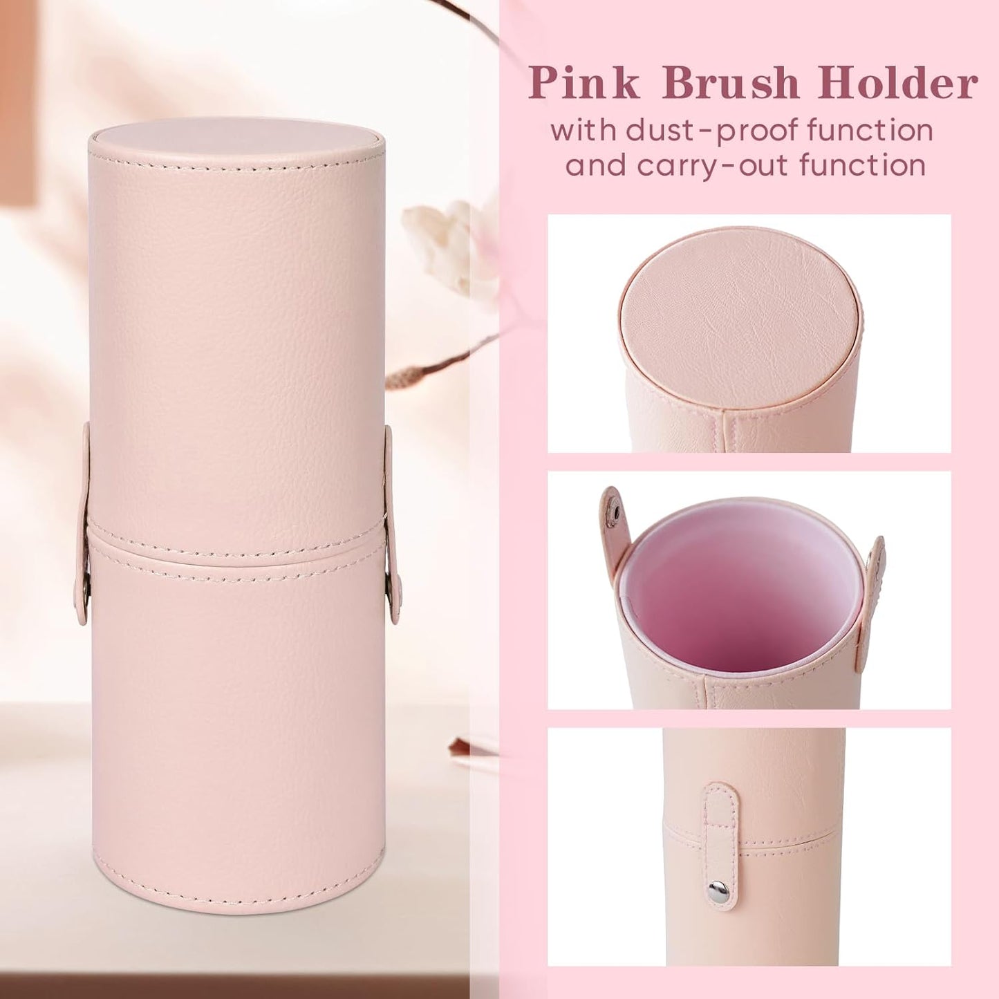 10X Lighted Magnifying Mirror Rose Gold, 12 Pcs Makeup Brushes with Holder