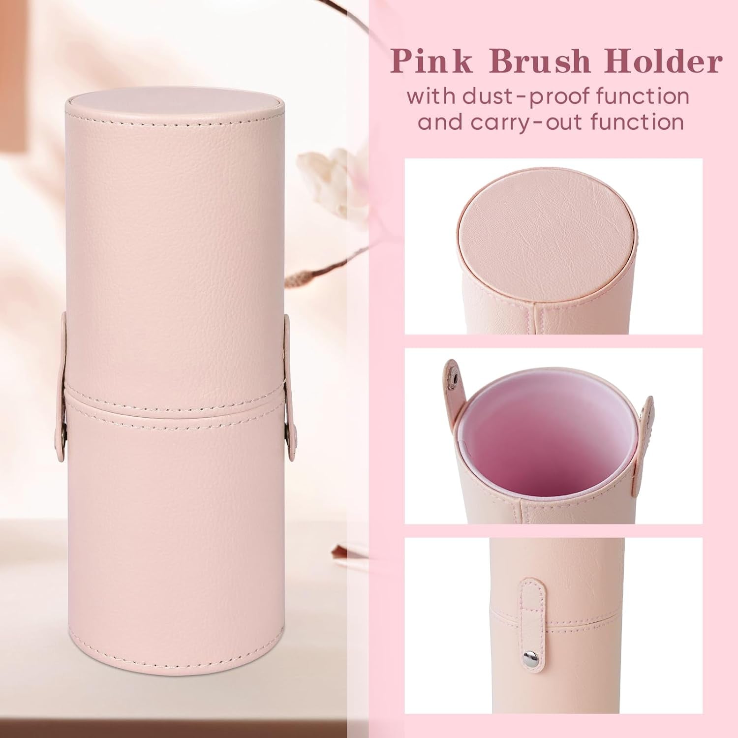 10X Lighted Magnifying Mirror Rose Gold, 12 Pcs Makeup Brushes with Holder