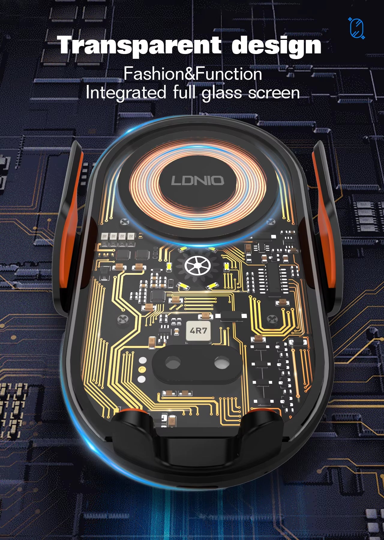 15W Wireless Charging Car Mount Phone Holder Mount Hands-Free  Cell Phone Mounts for Dashboard/Windshield 360° Rotation