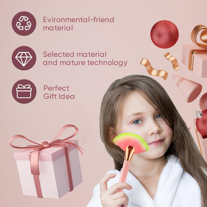 10X Lighted Magnifying Mirror Rose Gold, 12 Pcs Makeup Brushes with Holder