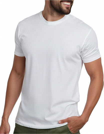 Men'S T-Shirts Soft Cotton Blend Crew Neck Tee S - 4XL Athletic Fit Plain & Logo Basic T-Shirt for Men