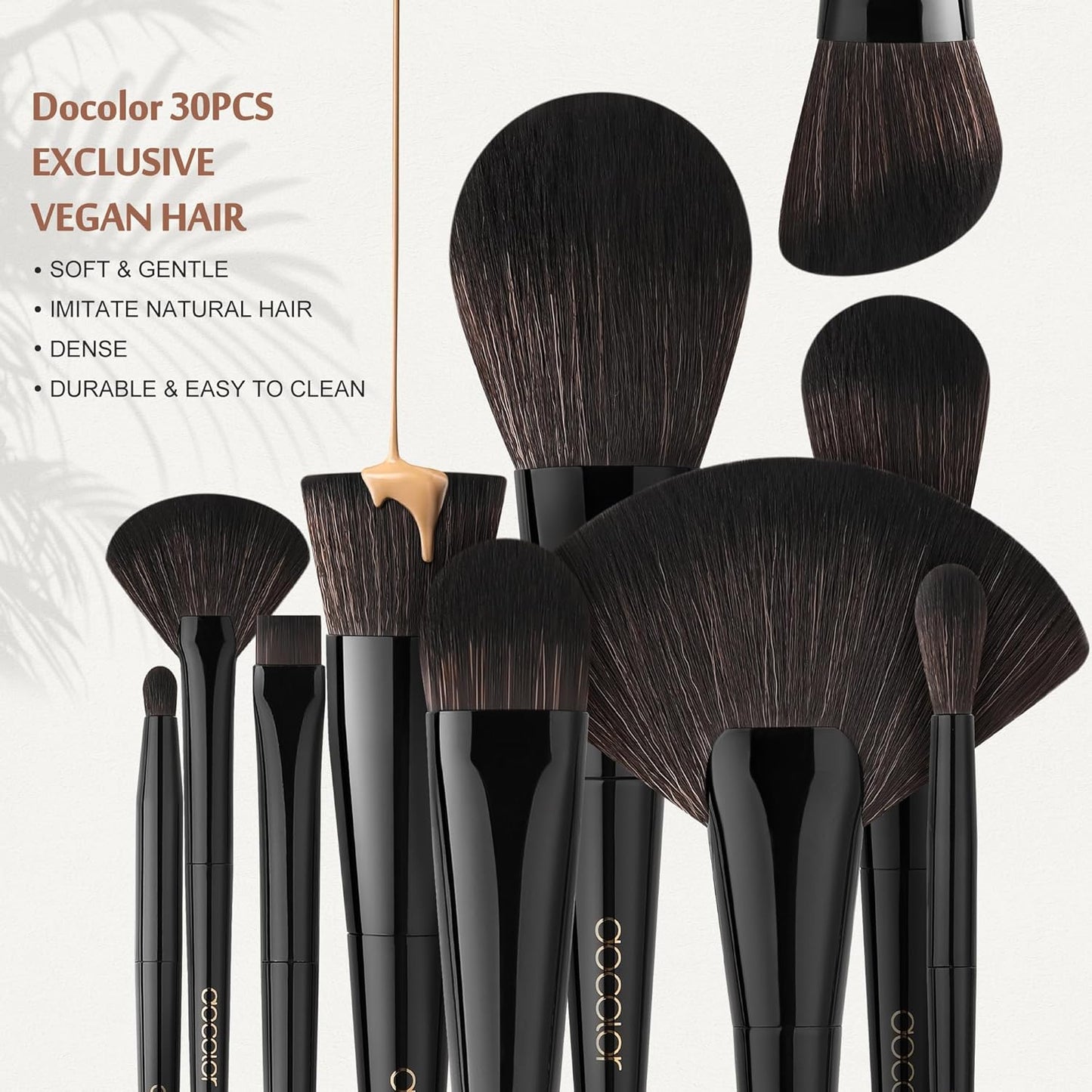 Makeup Brushes Set Professional 30Pcs Obsidian Makeup Brushes Premium Synthetic Powder Kabuki Foundation Contour Blush Concealer Eye Shadow Blending Eyeliner Crease Eyebrow Make up Brush Kit