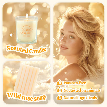 Self Care Gifts for Women, Bath and Body Set for Women, 8 PCS Vanilla Spa Kit for Her Birthday, Mothers Day, Christmas Gifts for Mom