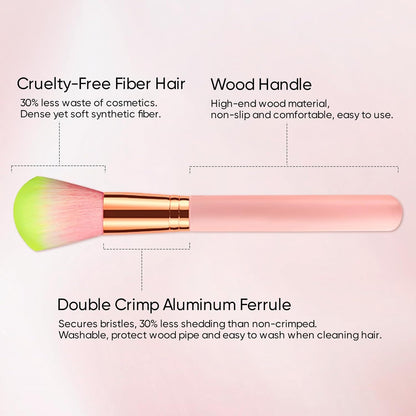 10X Lighted Magnifying Mirror Rose Gold, 12 Pcs Makeup Brushes with Holder