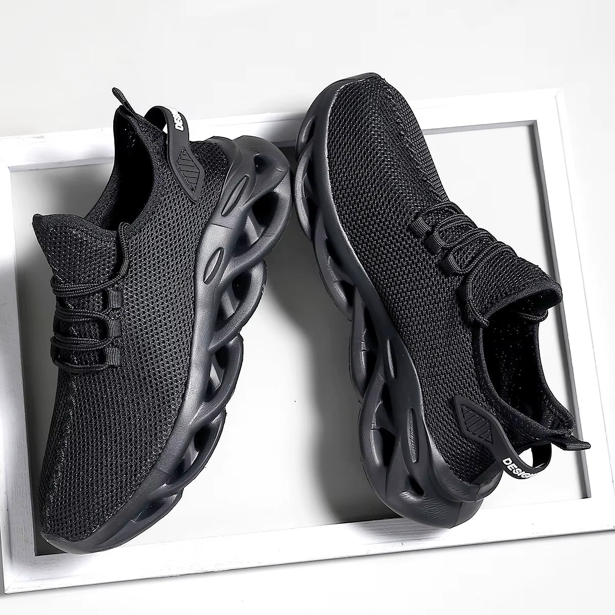 Men Casual Sport Shoes Breathable Lightweight Sneakers Outdoor Mesh Black Running Shoes Athletic Jogging Tenis Walking Shoes