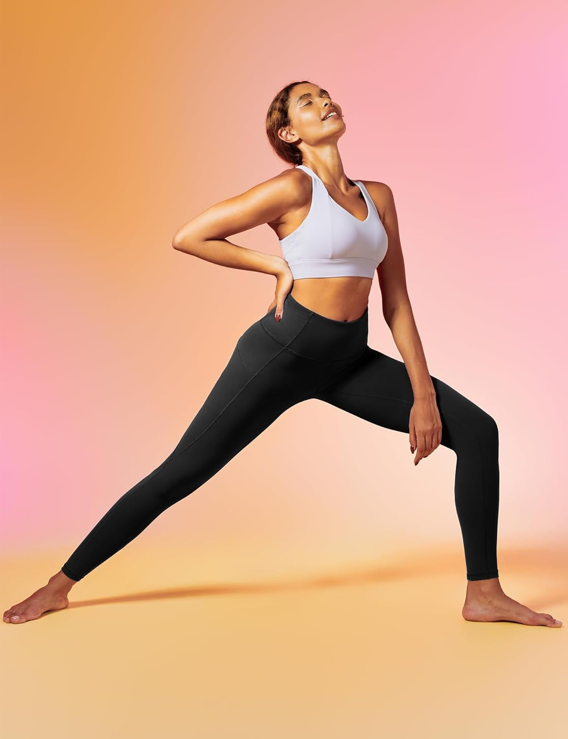 Leggings with Pockets for Women High Waisted Yoga Pants Women Tummy Control Workout Compression Running Leggings